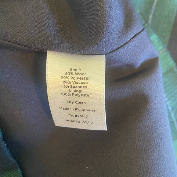 Talbots Black Watch Plaid 3/4 Sleeve Shift Dress Blue Green Size 6 Holiday Fall - Picture 8 of 11